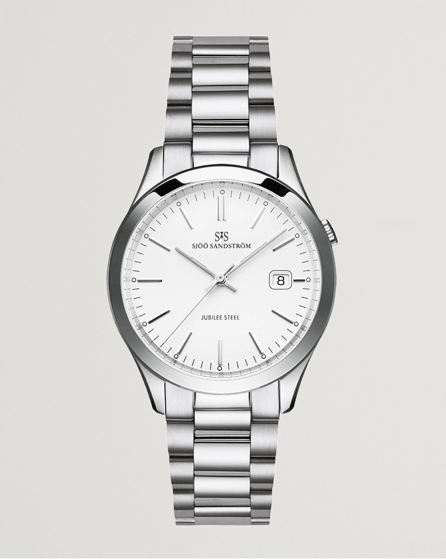 Sjöö Sandström Jubilee Steel Quartz 40mm White/Steel – Argent
