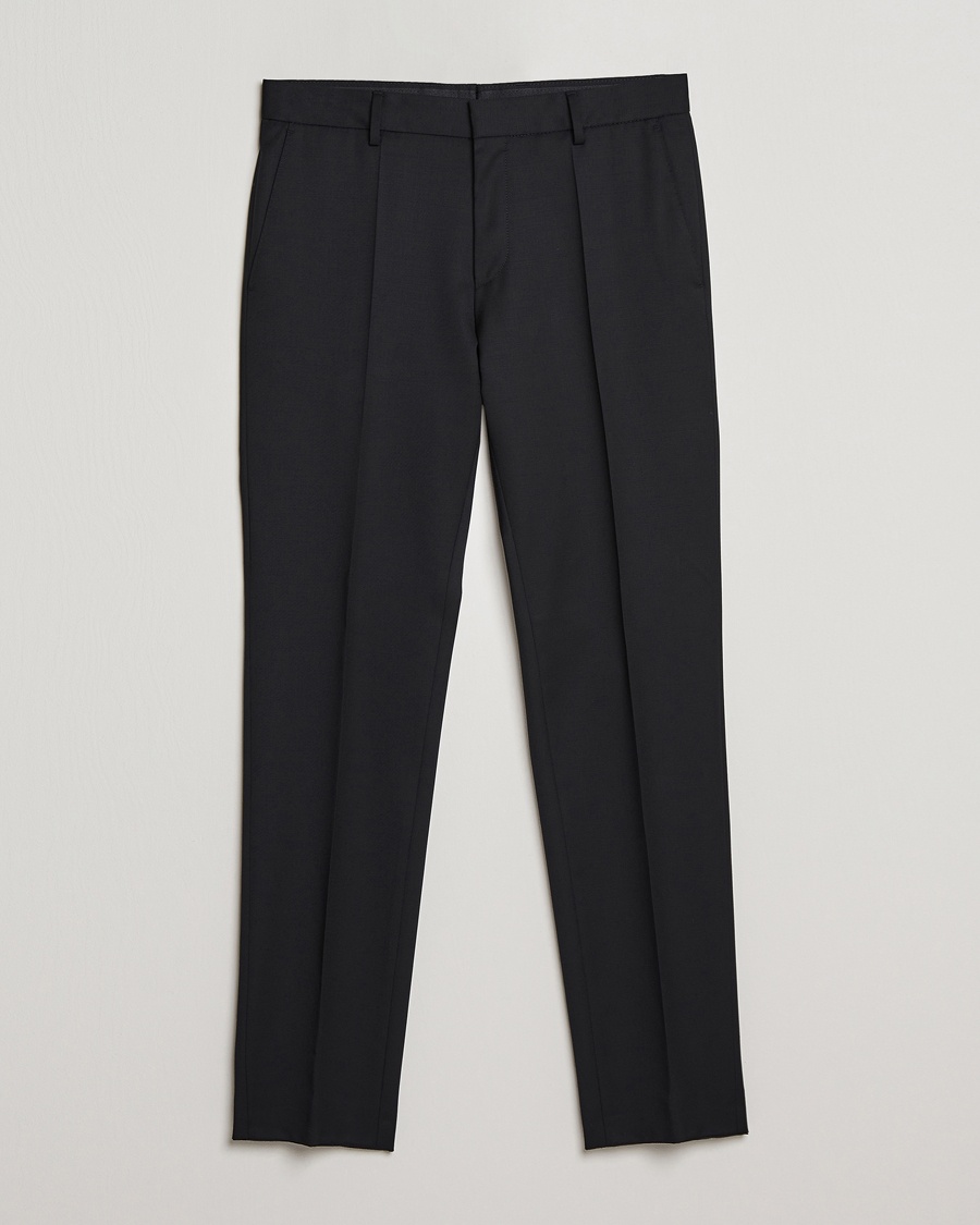 BOSS BLACK Genius Slim Fit Wool Trousers Black – Noir
