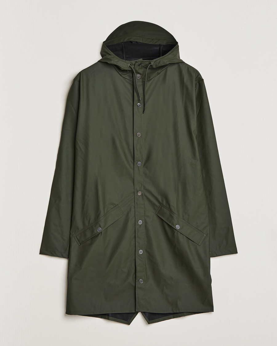RAINS Long Jacket Green – Vert