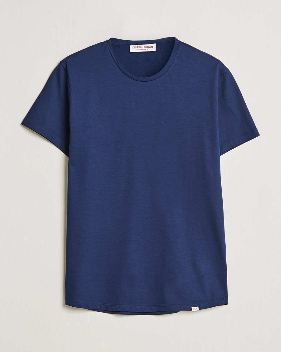 Orlebar Brown OB Crew Neck Mercerised Cotton Tee Navy – Bleu