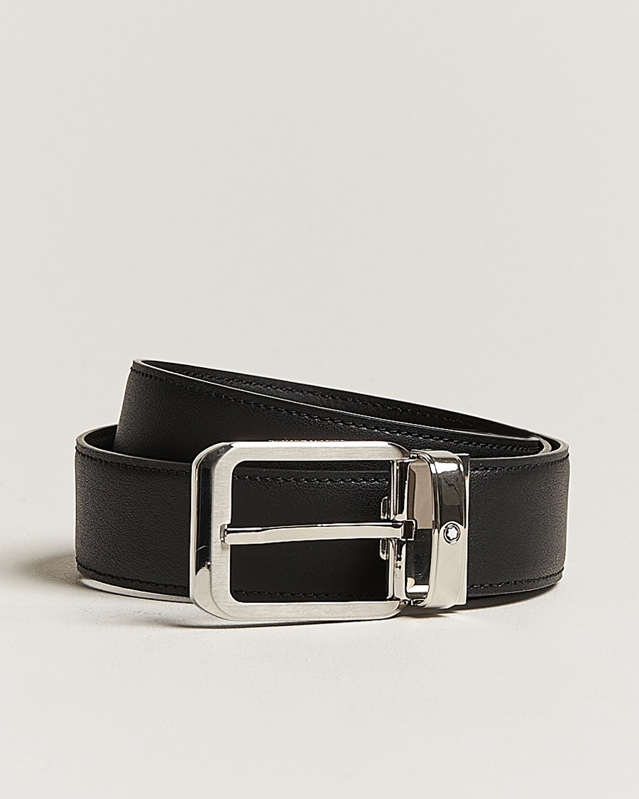 Montblanc Black 35 mm Leather belt Black – Noir