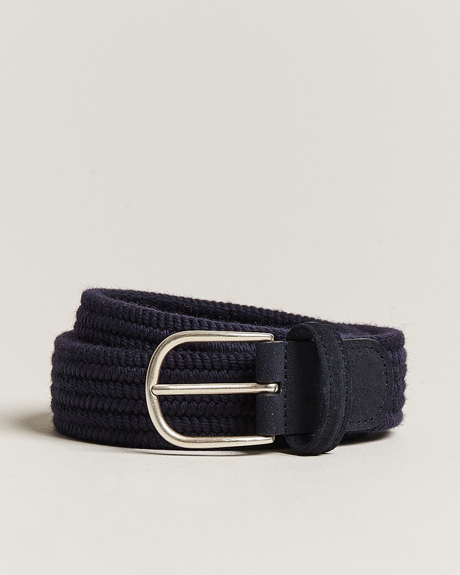 Anderson's Braided Wool Belt Navy – Bleu