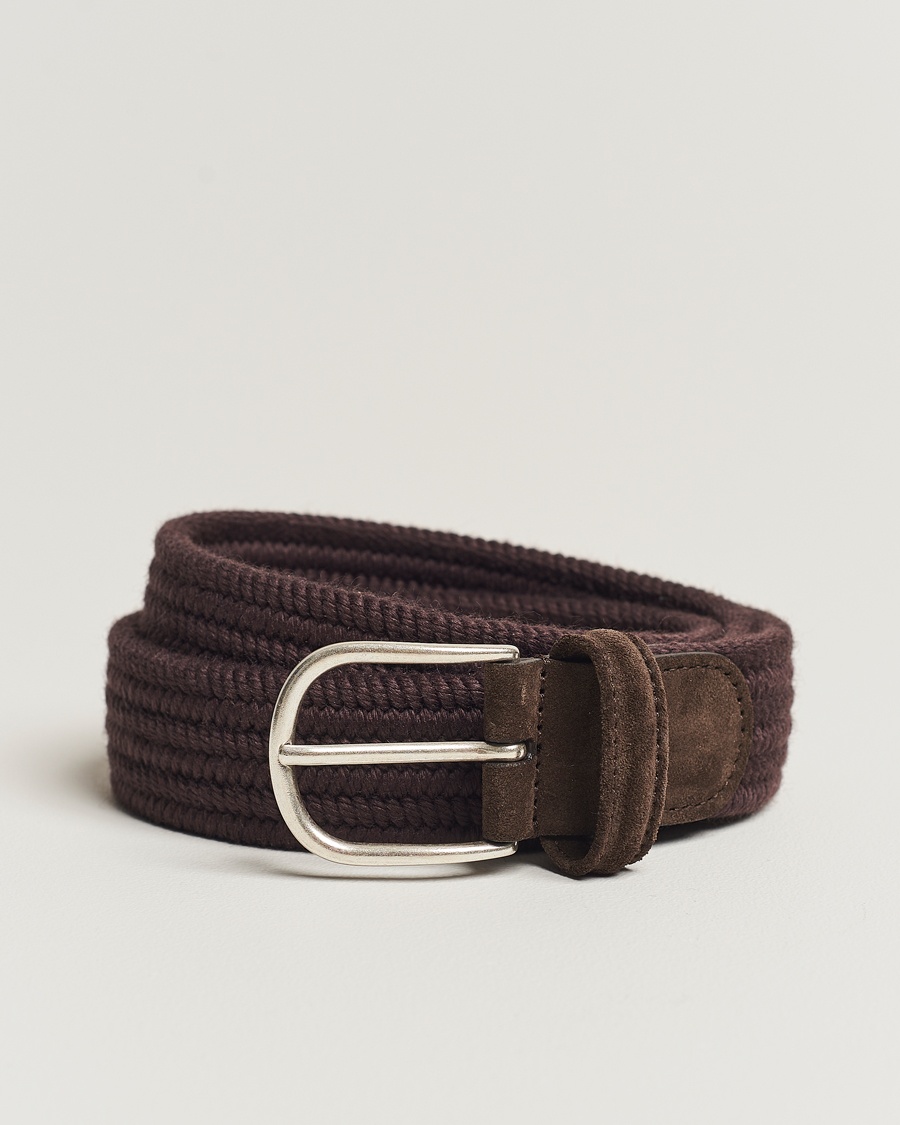 Anderson's Braided Wool Belt Brown – Marron