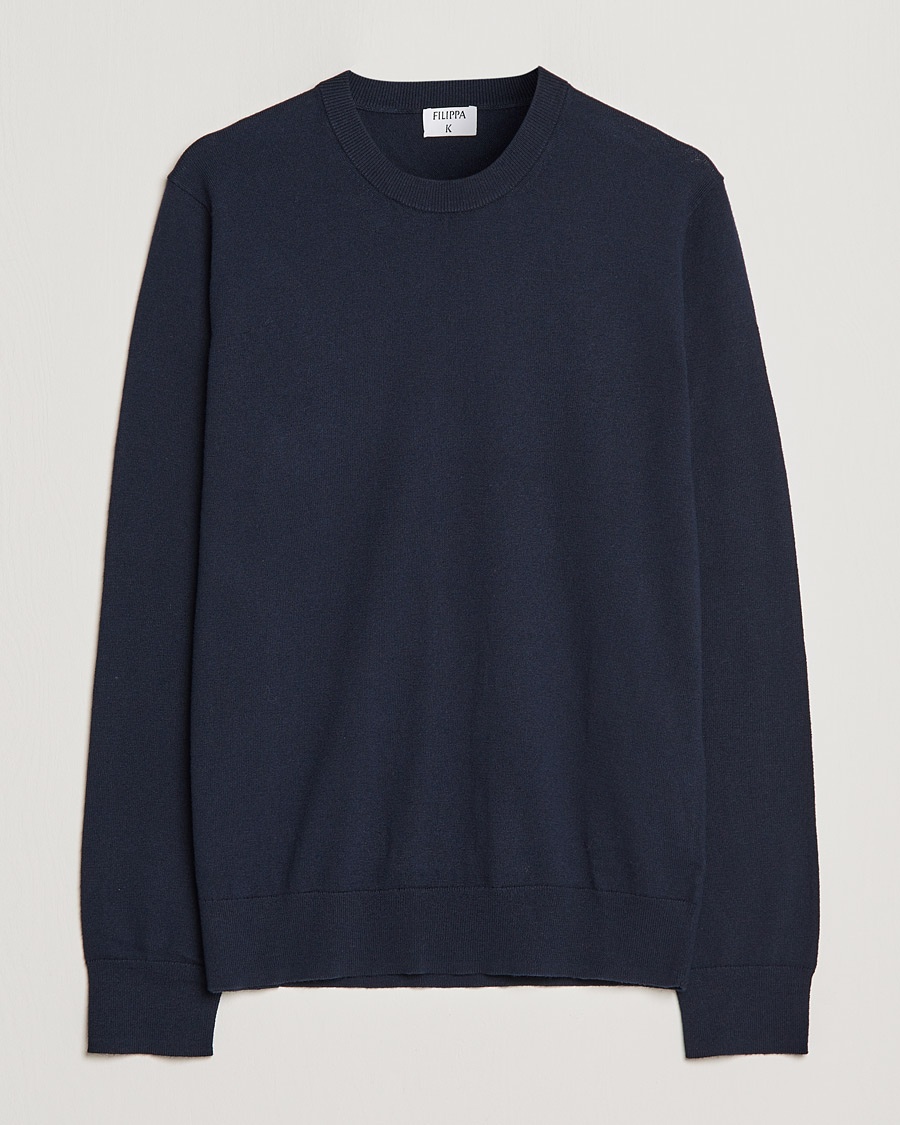 Filippa K Cotton Merino Basic Sweater Navy – Bleu