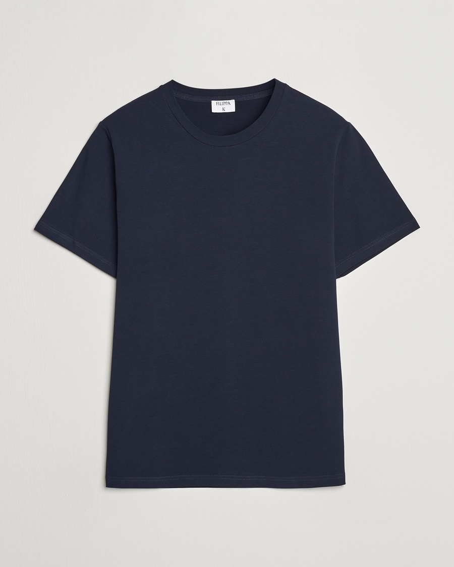 Filippa K Soft Lycra Tee Navy – Bleu