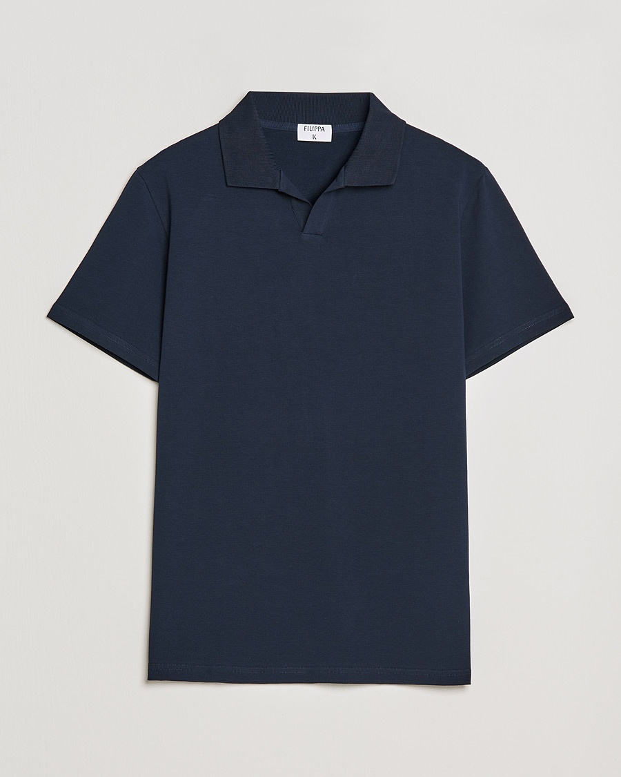 Filippa K Soft Lycra Polo Tee Navy – Bleu
