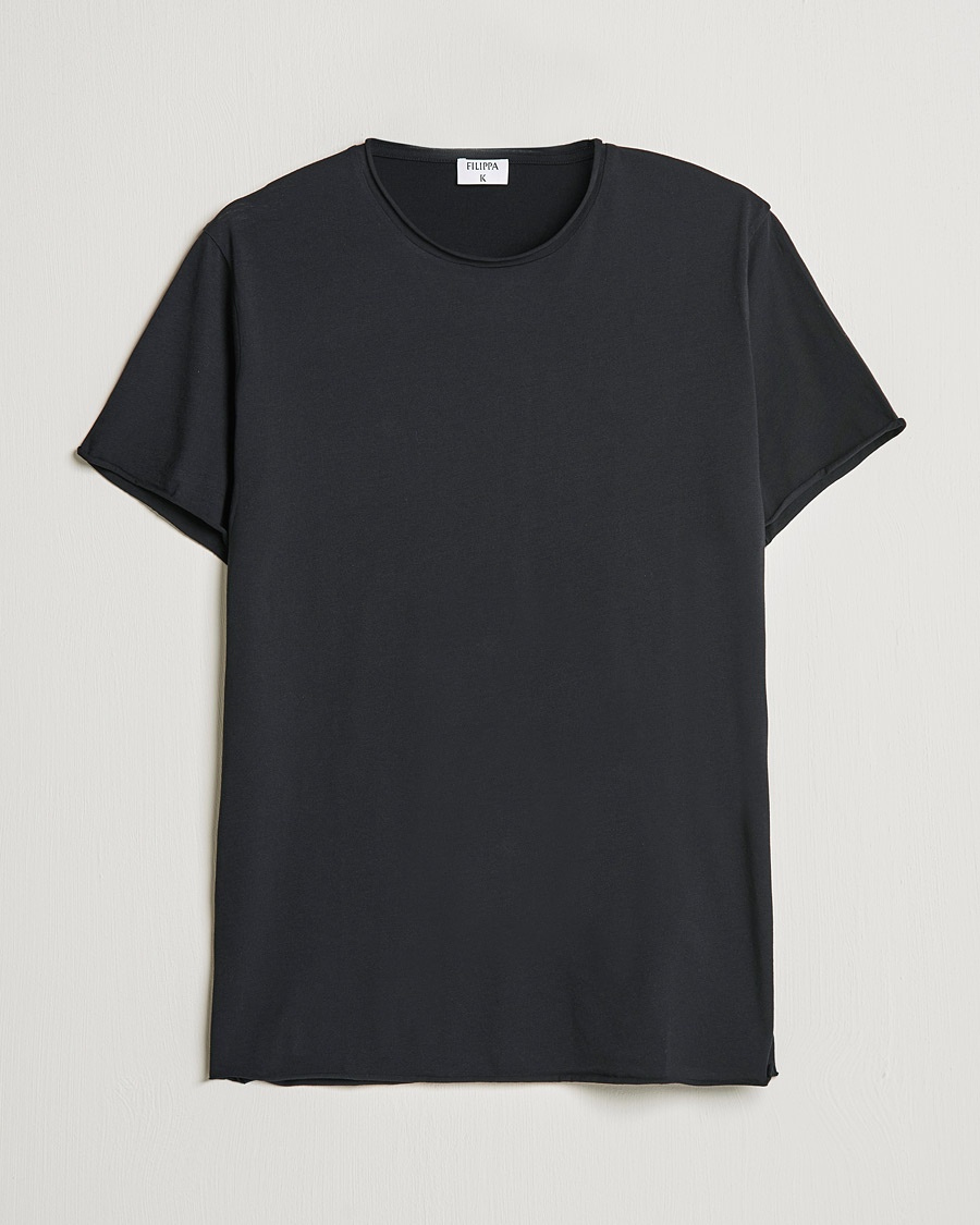 Filippa K Roll Neck Crew Neck Tee Black – Noir