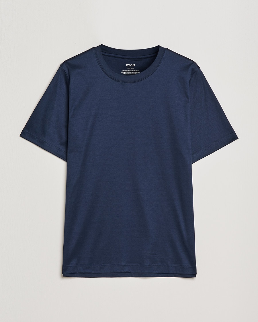 Eton Filo Di Scozia Cotton T-Shirt Navy – Bleu