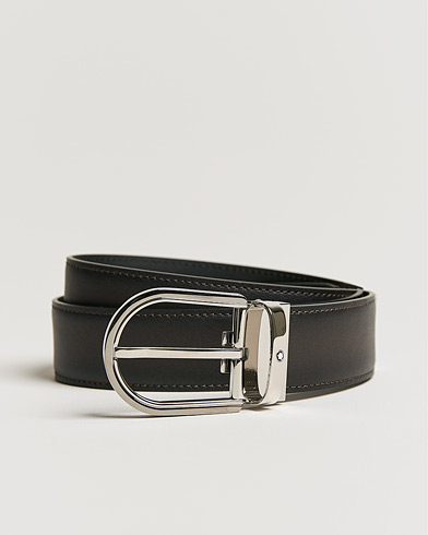  Horseshoe Buckle Grey 35 mm Leather Belt Grey
