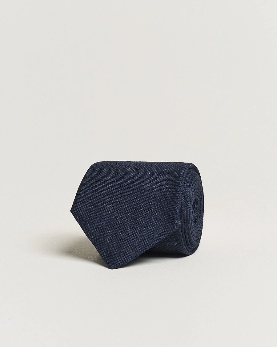 Amanda Christensen Amanda ChristensenHopsack Linen 8cm TieNavy – Bleu
