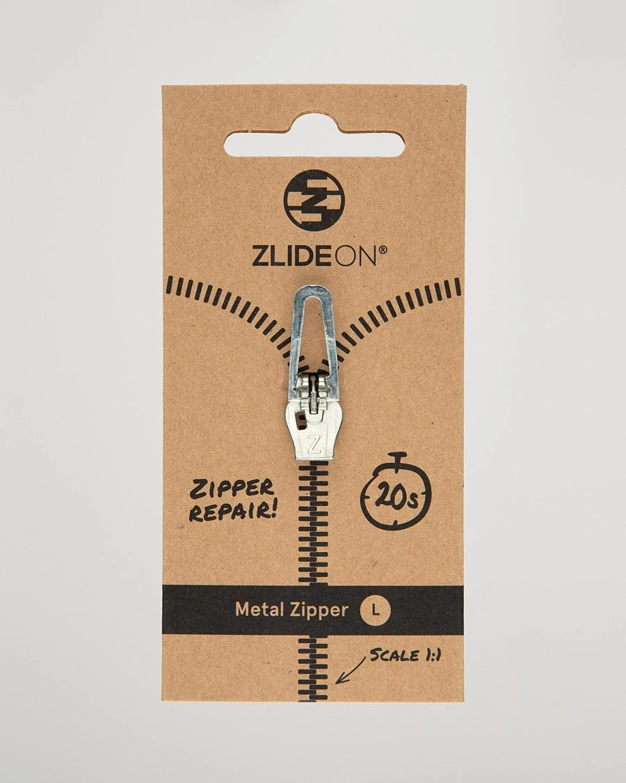 ZlideOn Normal Metal Zipper Silver L – Argent