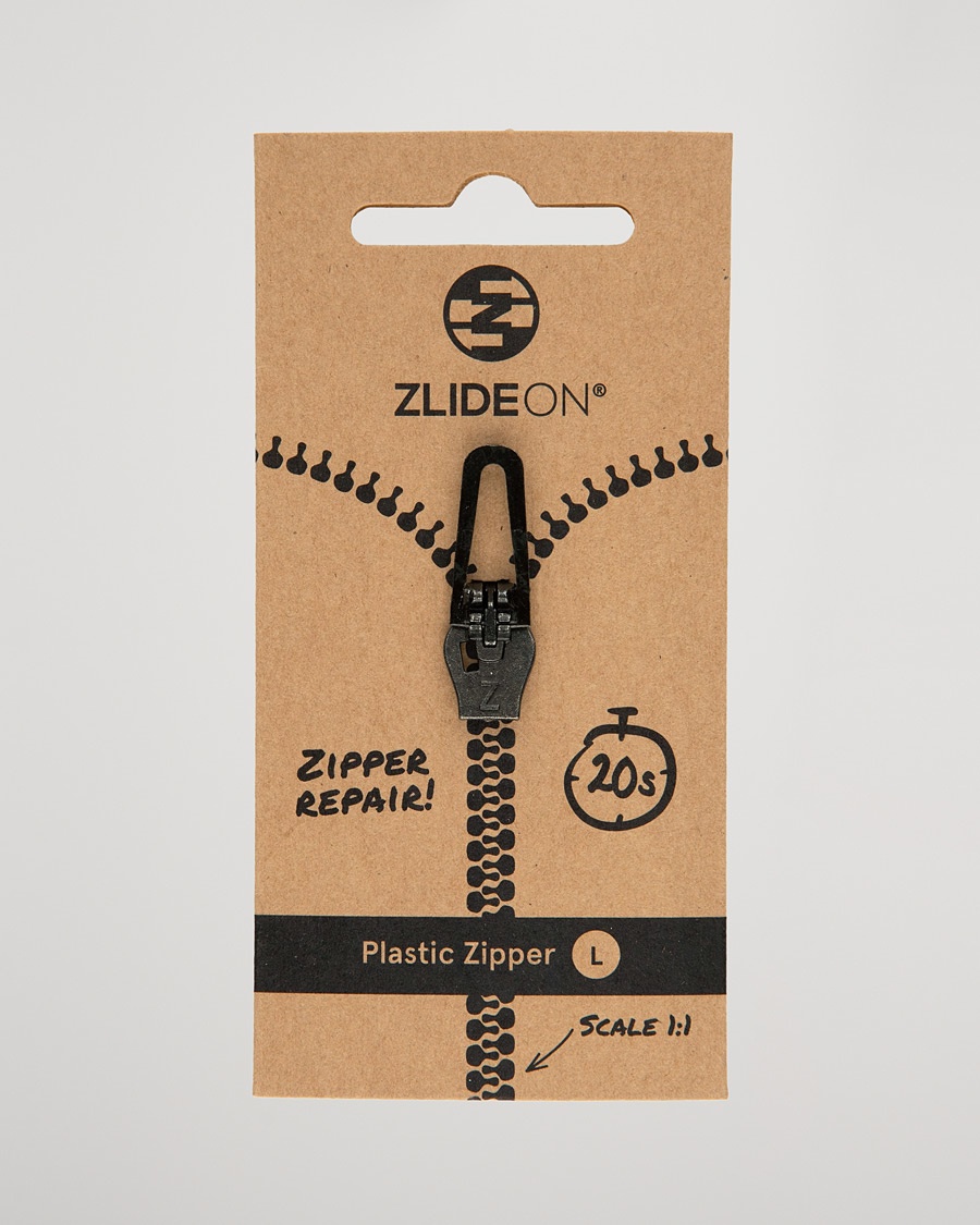 ZlideOn Normal Plastic Zipper Black L – Noir