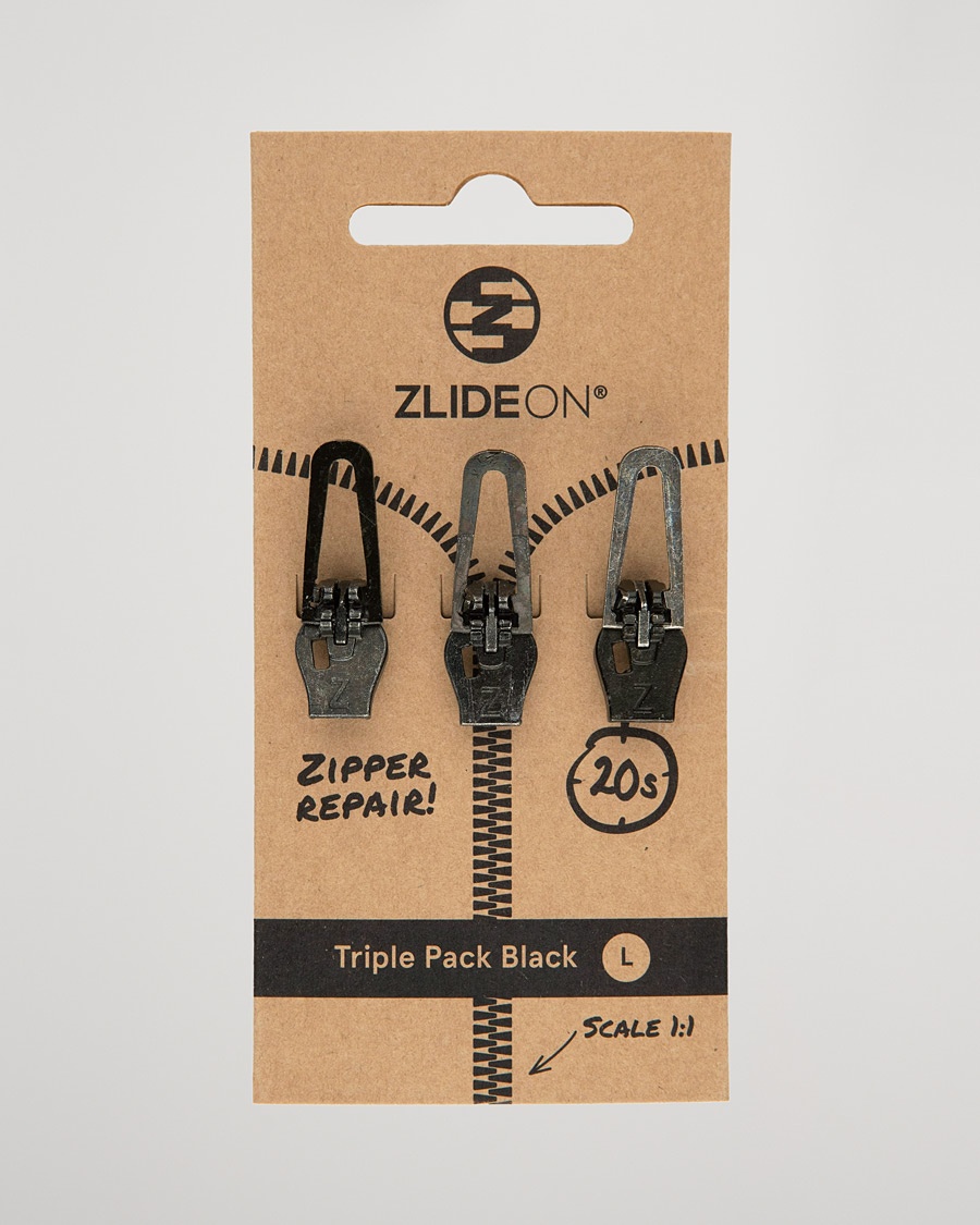 ZlideOn 3-Pack Zippers Black L – Noir