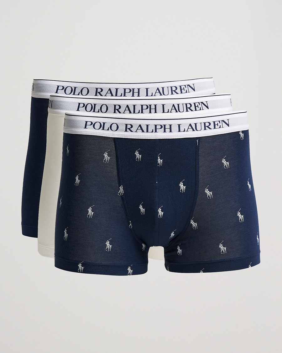 Polo Ralph Lauren 3-Pack Trunk Navy/White/Navy – Blanc