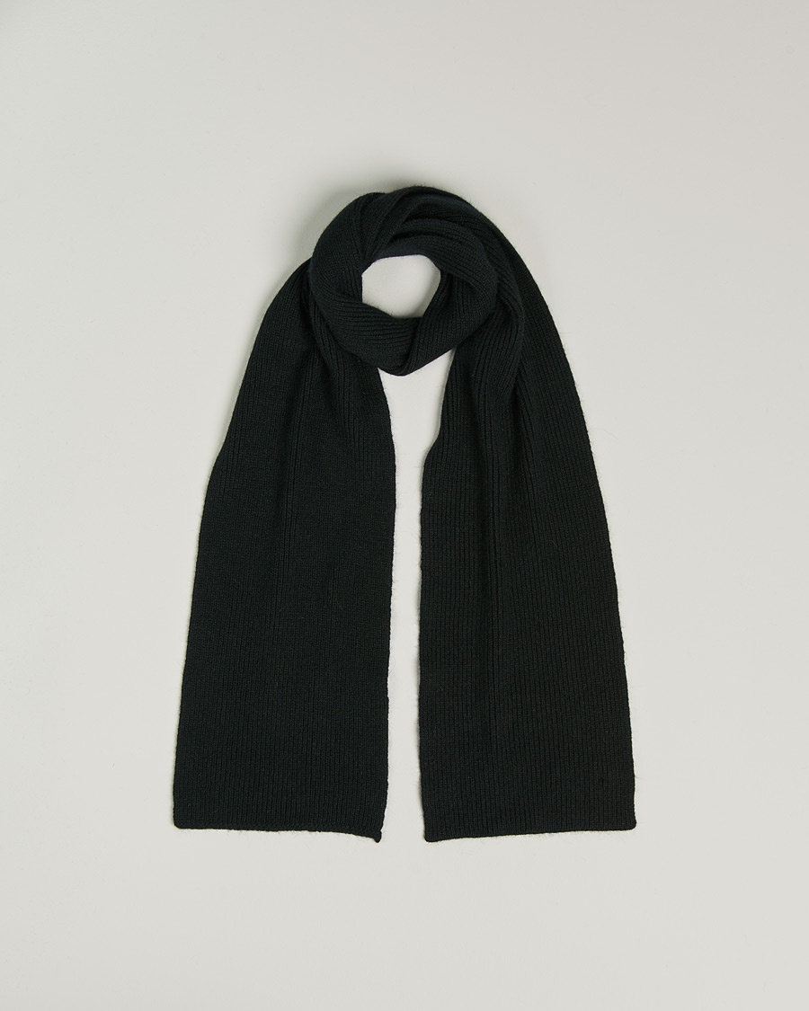 Le Bonnet Lambswool/Caregora Scarf Onyx – Noir
