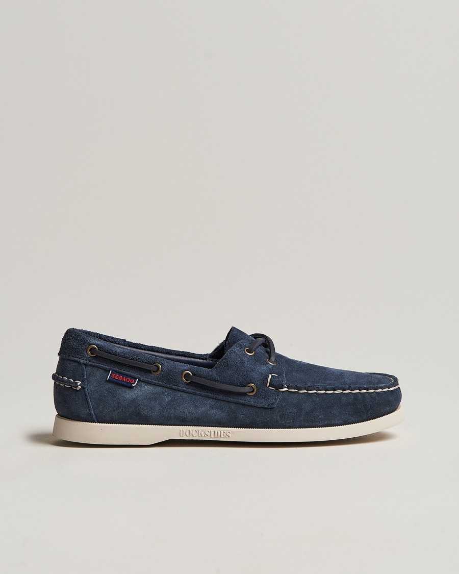 Sebago Docksides Suede Boat Shoe Blue Navy – Bleu