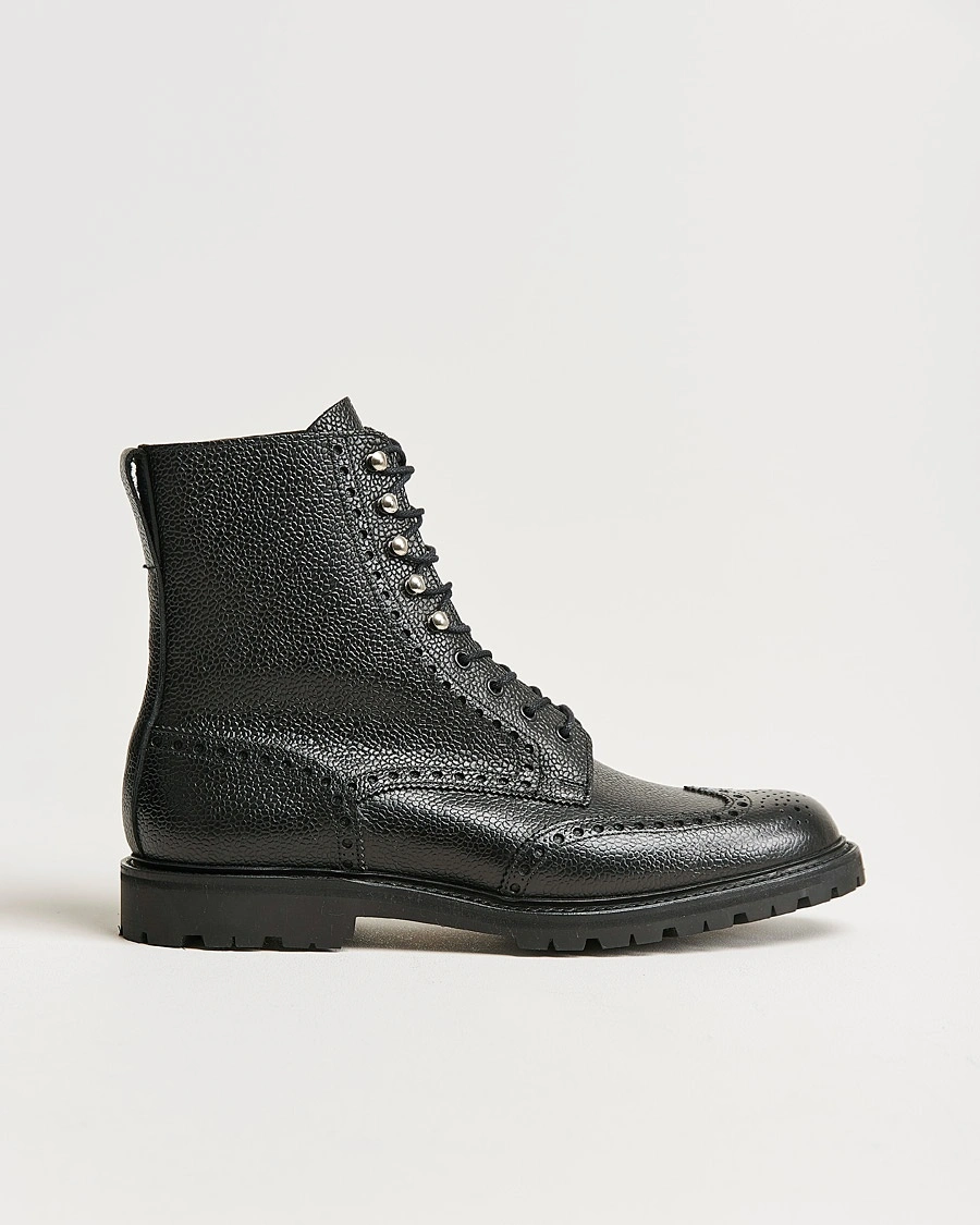 Crockett & Jones Islay Scotch Grain Vibram Boot Black Calf – Noir