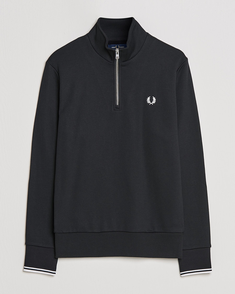 Fred Perry Half Zip Sweatshirt Black – Noir