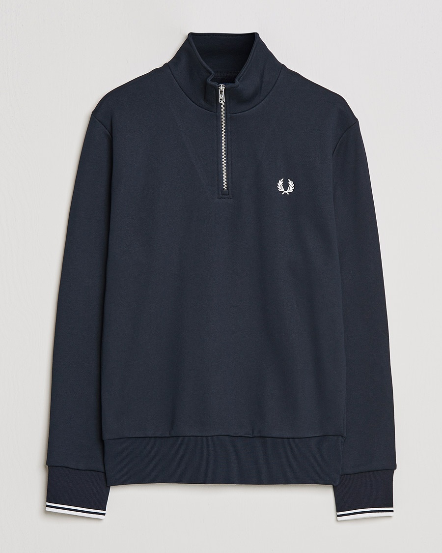 Fred Perry Half Zip Sweatshirt Navy – Bleu