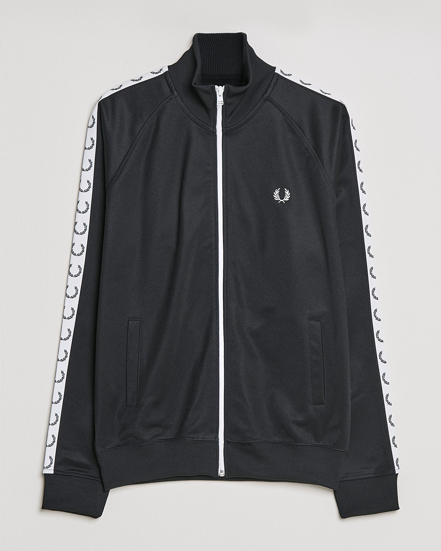 Fred Perry Taped Track Jacket Black – Noir