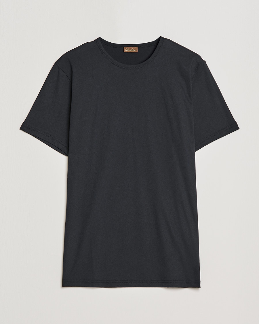 Stenströms Solid Cotton T-Shirt Black – Noir
