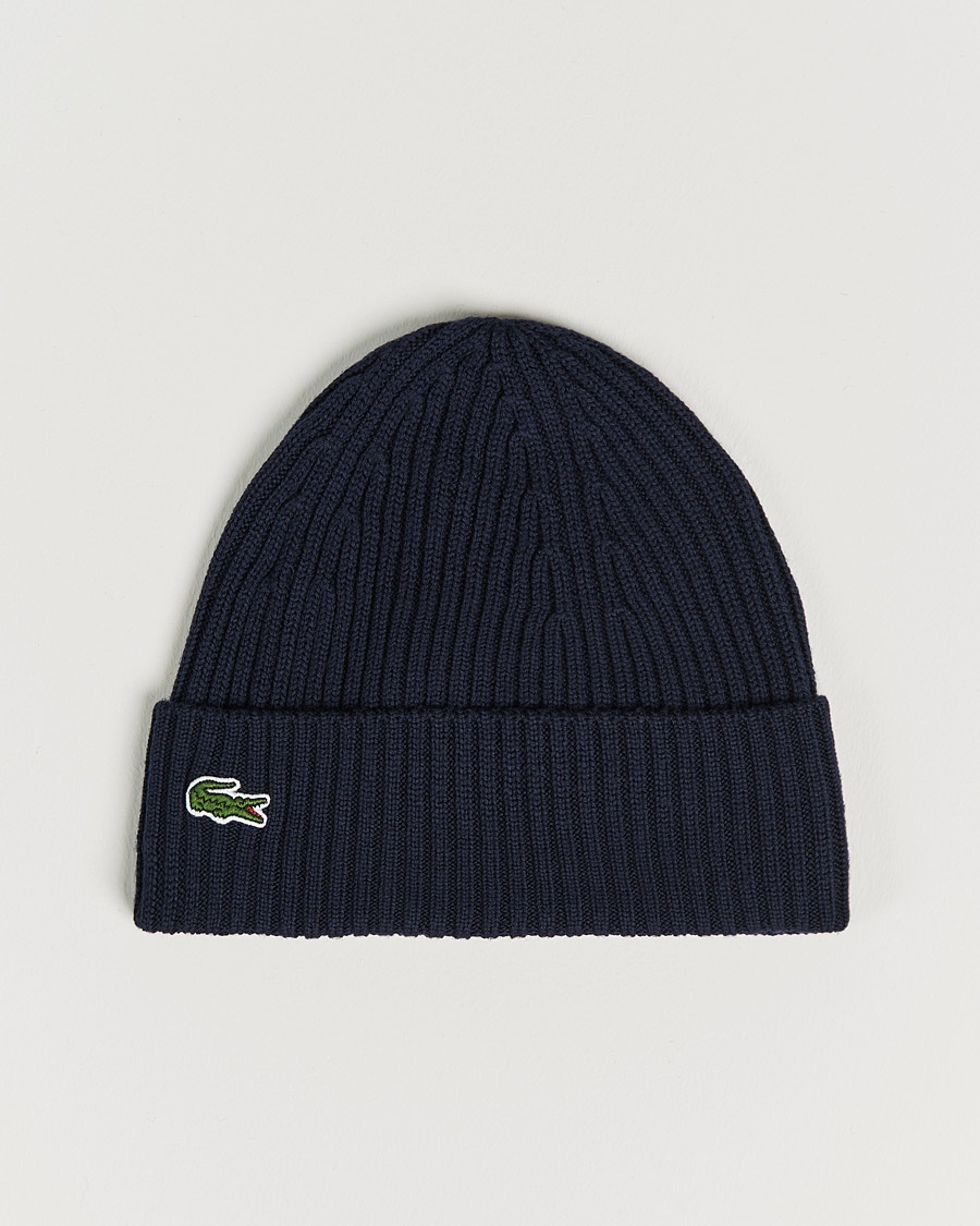 Lacoste Wool Knitted Beanie Navy Blue – Bleu