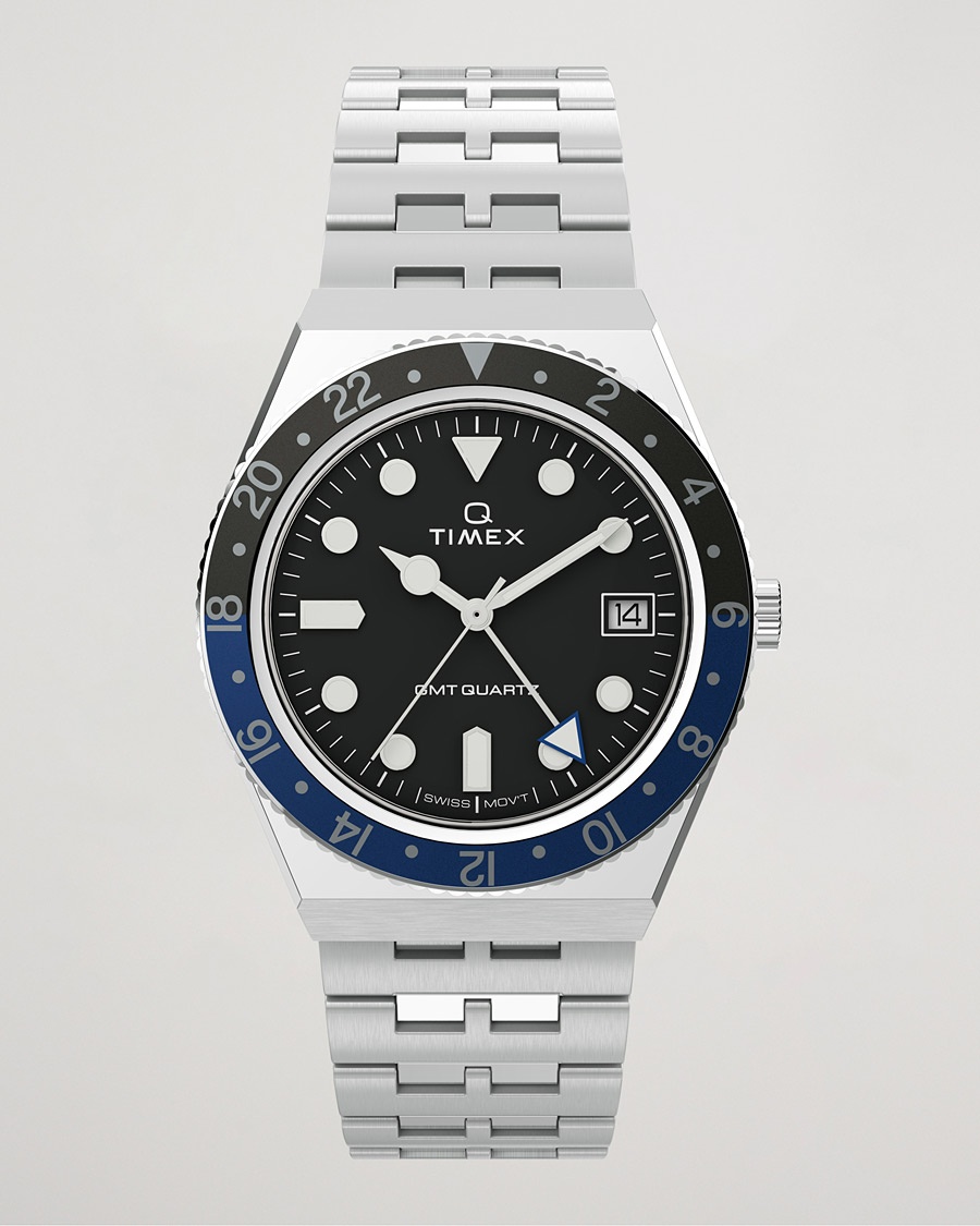 Timex Q Diver GMT 38mm Black/Blue – Noir