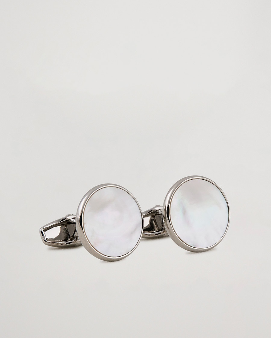 Amanda Christensen Cufflink & Shirt Studs Set White/Silver – Argent