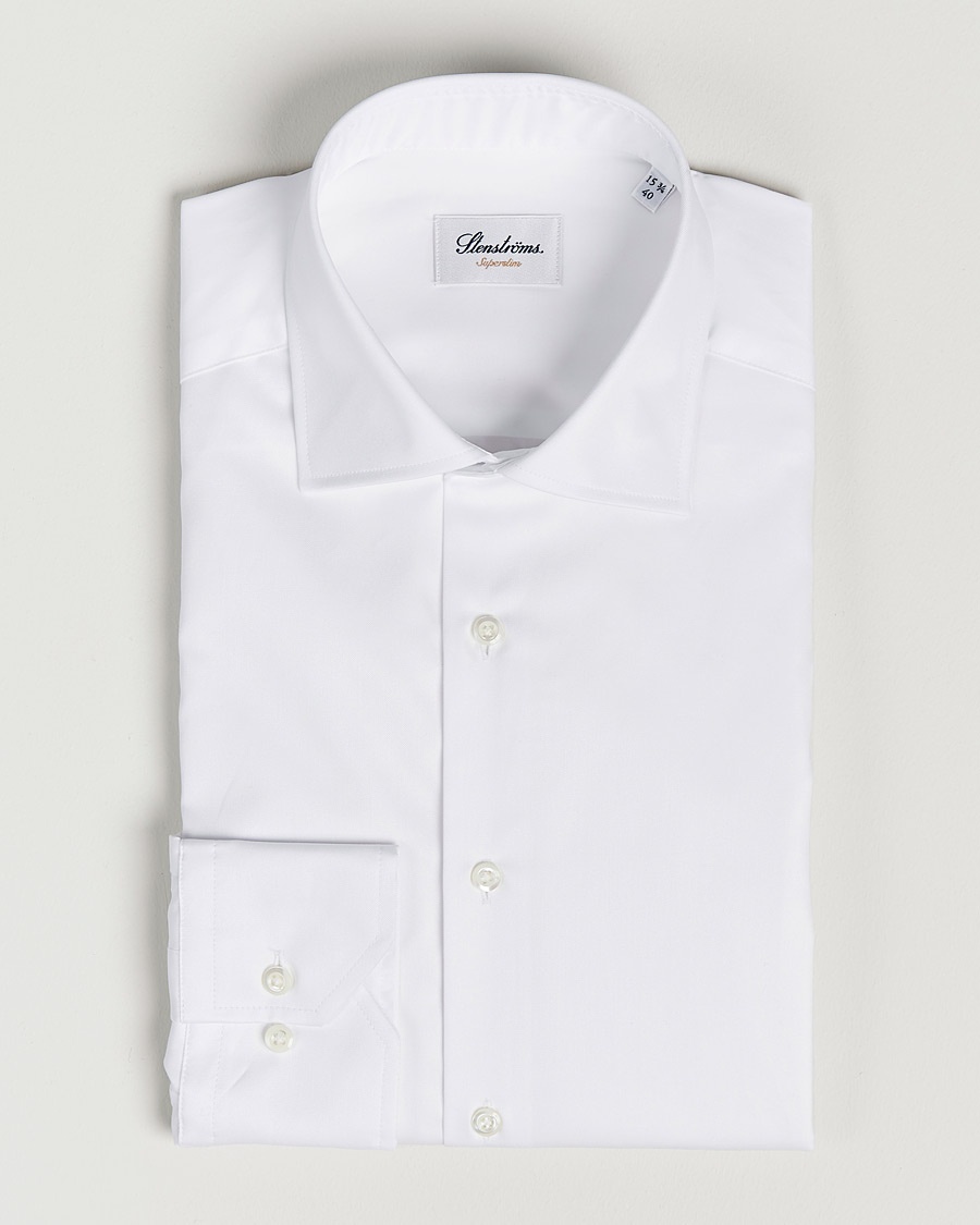 Stenströms Superslim Plain Shirt White – Blanc