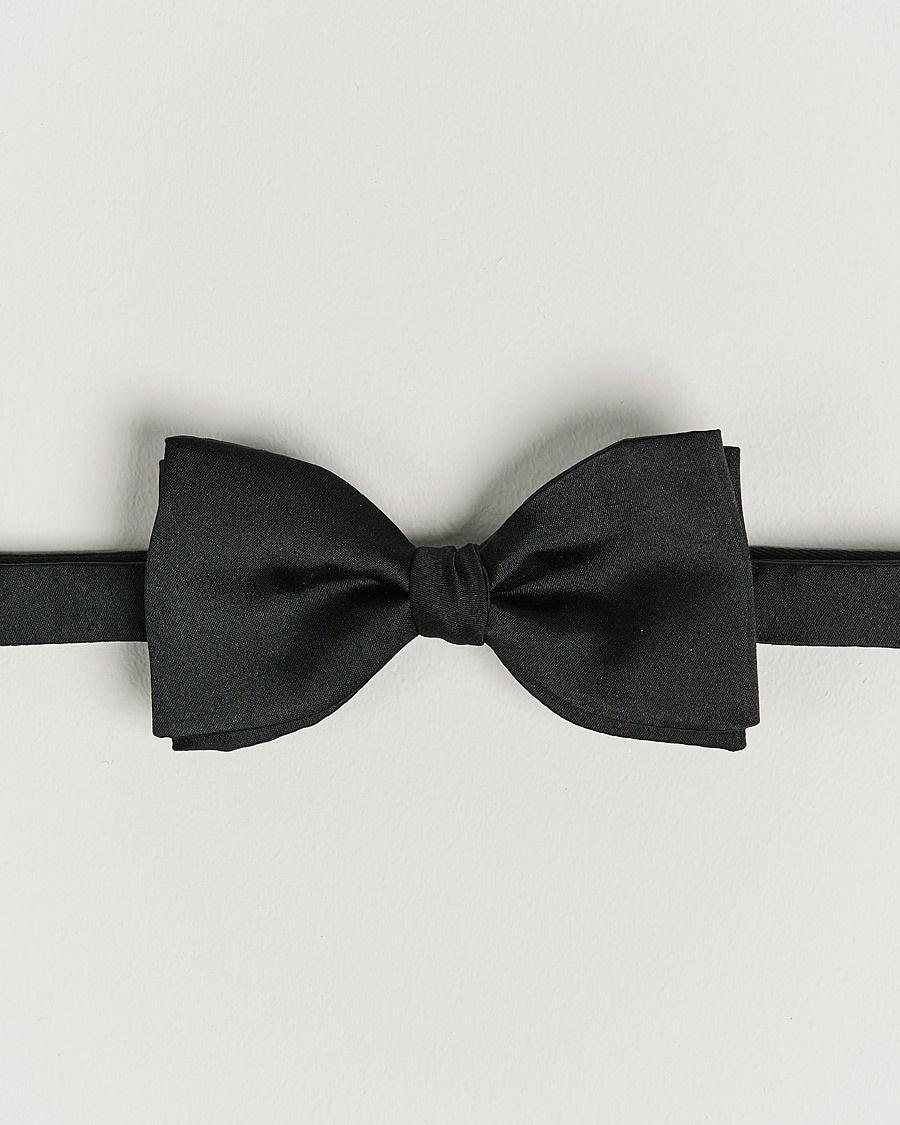 Stenströms Pre-Tied Silk Bow Tie Black – Noir