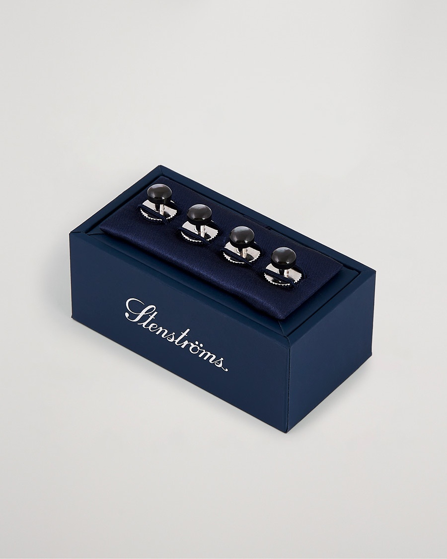 Stenströms Shirt Studs Black – Gris