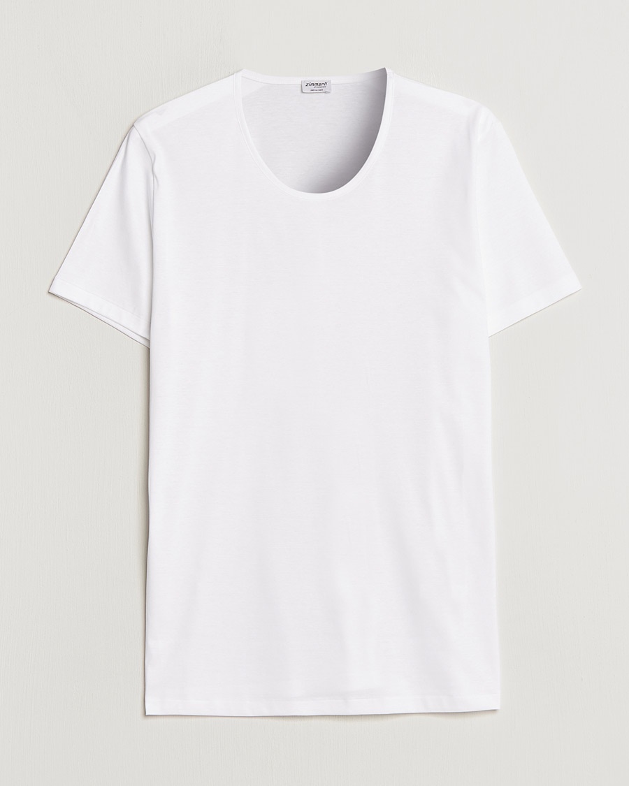 Zimmerli of Switzerland Sea Island Cotton Crew Neck T-Shirt White – Blanc
