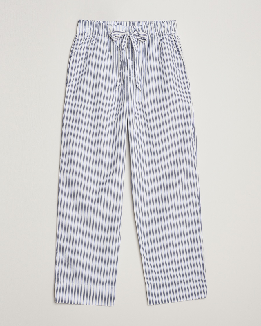 Tekla Poplin Pyjama Pants Skagen Stripes – Bleu