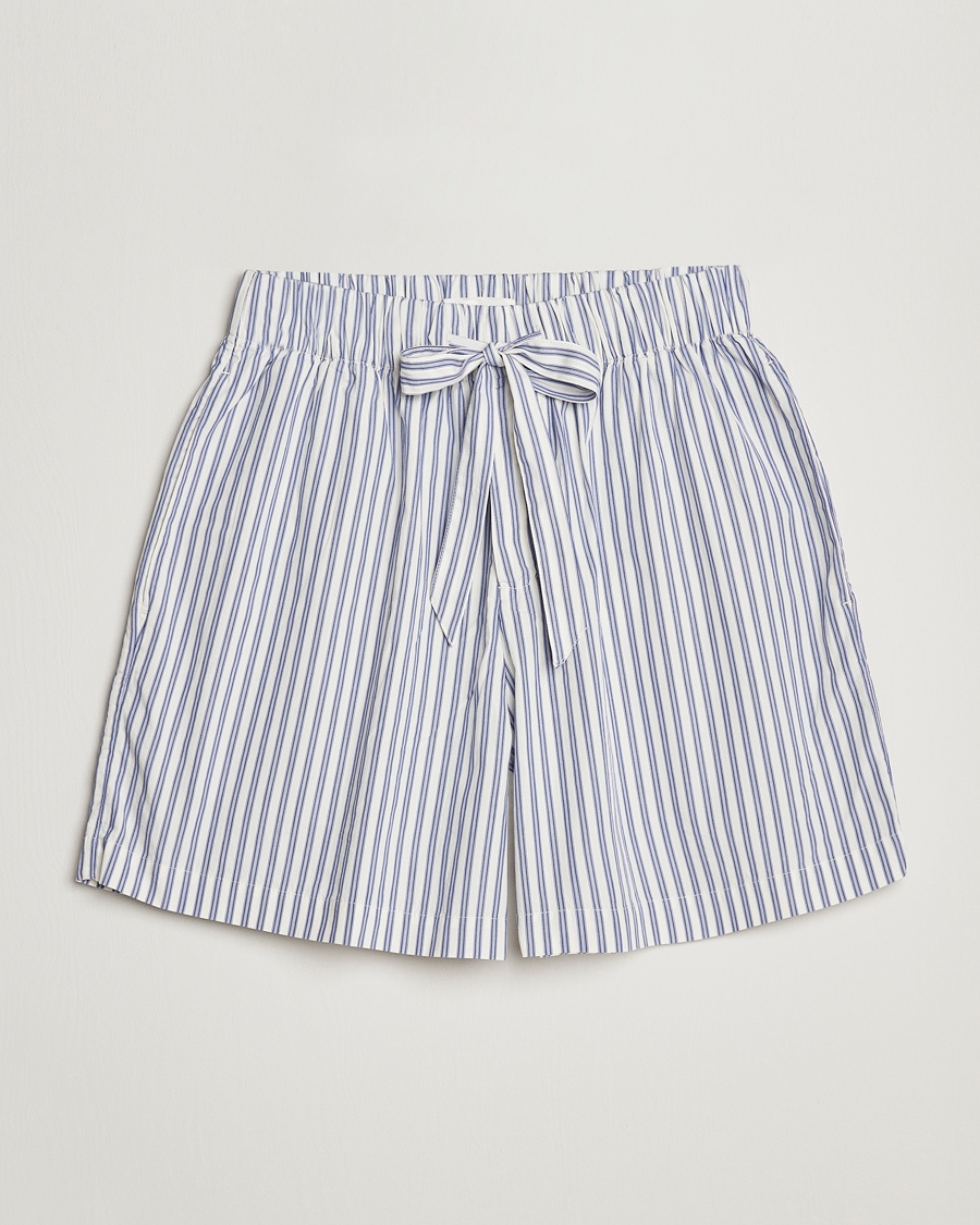 Tekla Poplin Pyjama Shorts Skagen Stripes – Blanc