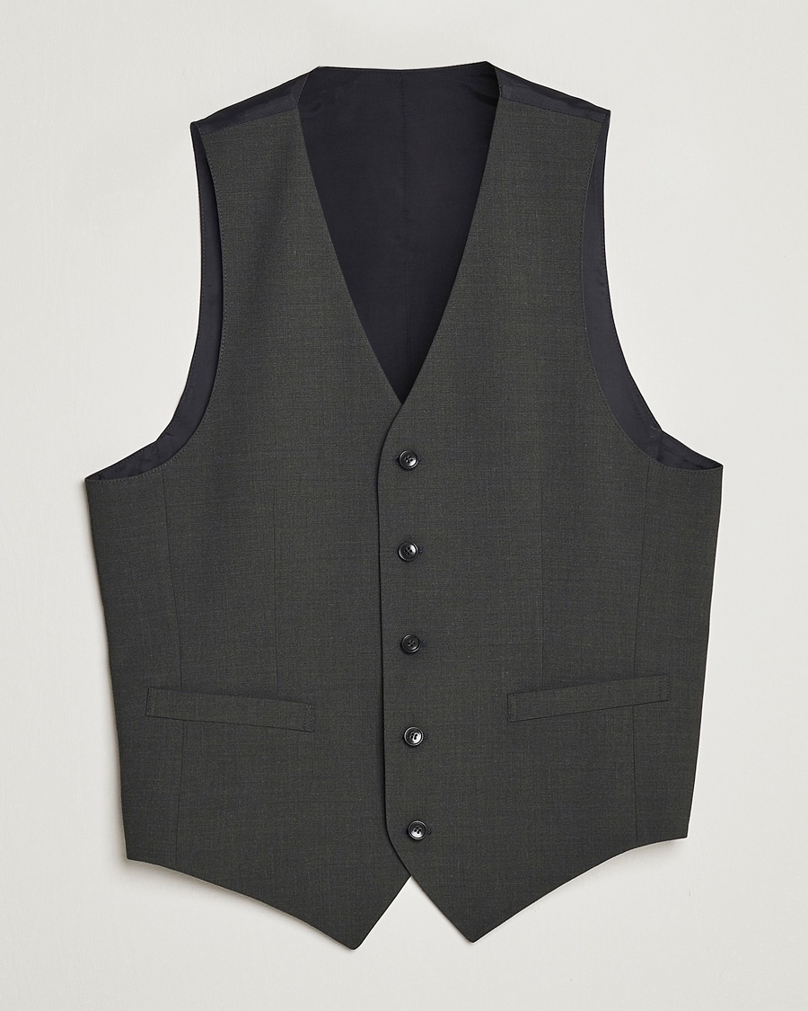 Tiger of Sweden Wayde Wool Travel Waistcoat Olive Extreme – Vert