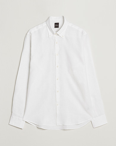  Regular Fit Button Down Linen Shirt White