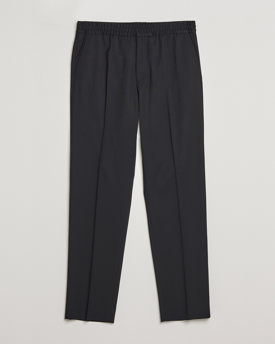 Filippa K Theo Relaxed Wool Trousers Black – Noir
