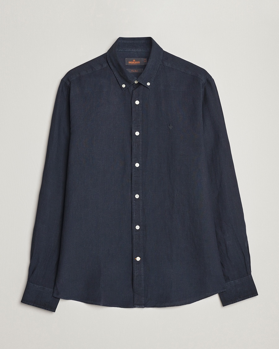 Morris Douglas Linen Button Down Shirt Navy – Bleu