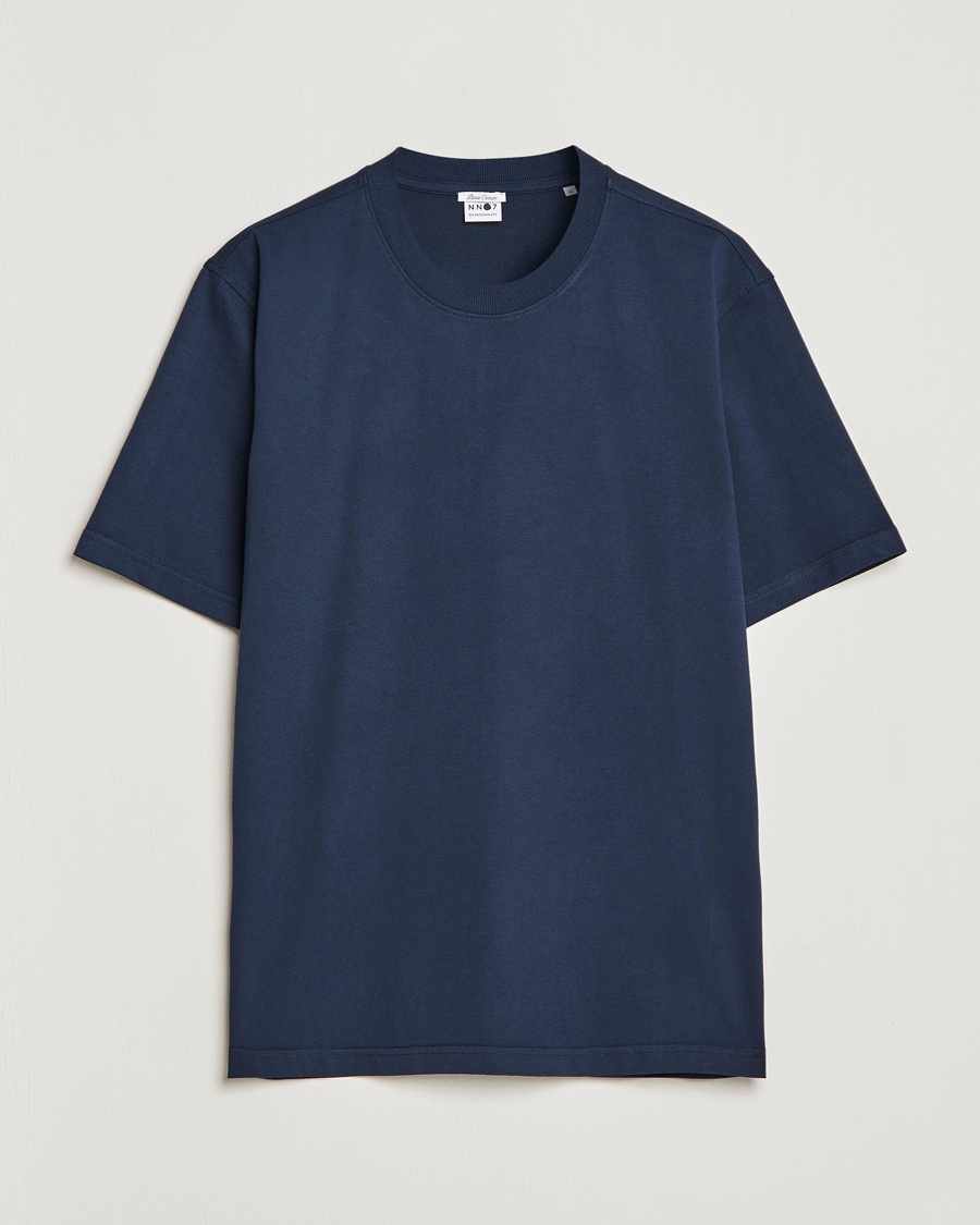 NN07 Adam Pima Crew Neck T-Shirt Navy Blue – Bleu
