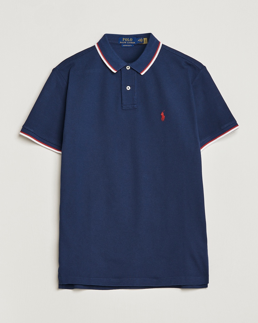 Polo Ralph Lauren Custom Slim Fit Tipped Polo Newport Navy – Bleu