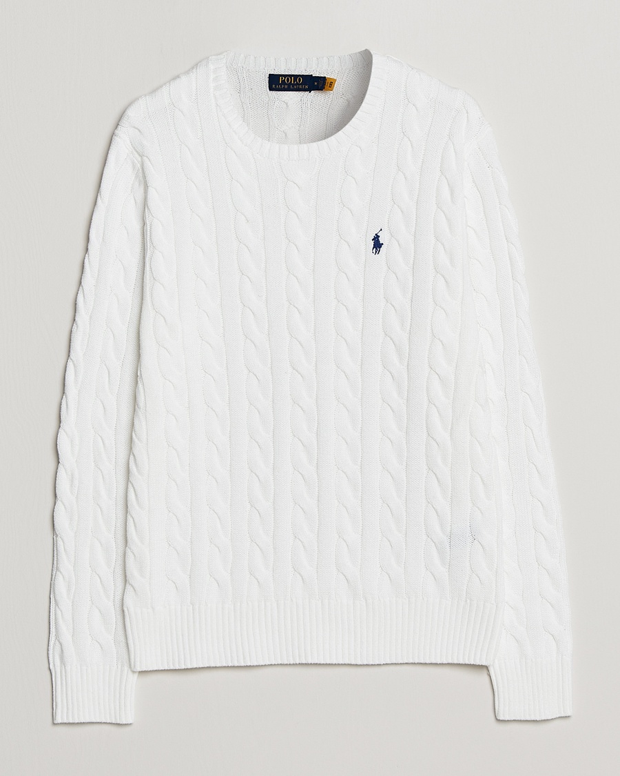 Polo Ralph Lauren Cotton Cable Pullover White – Blanc