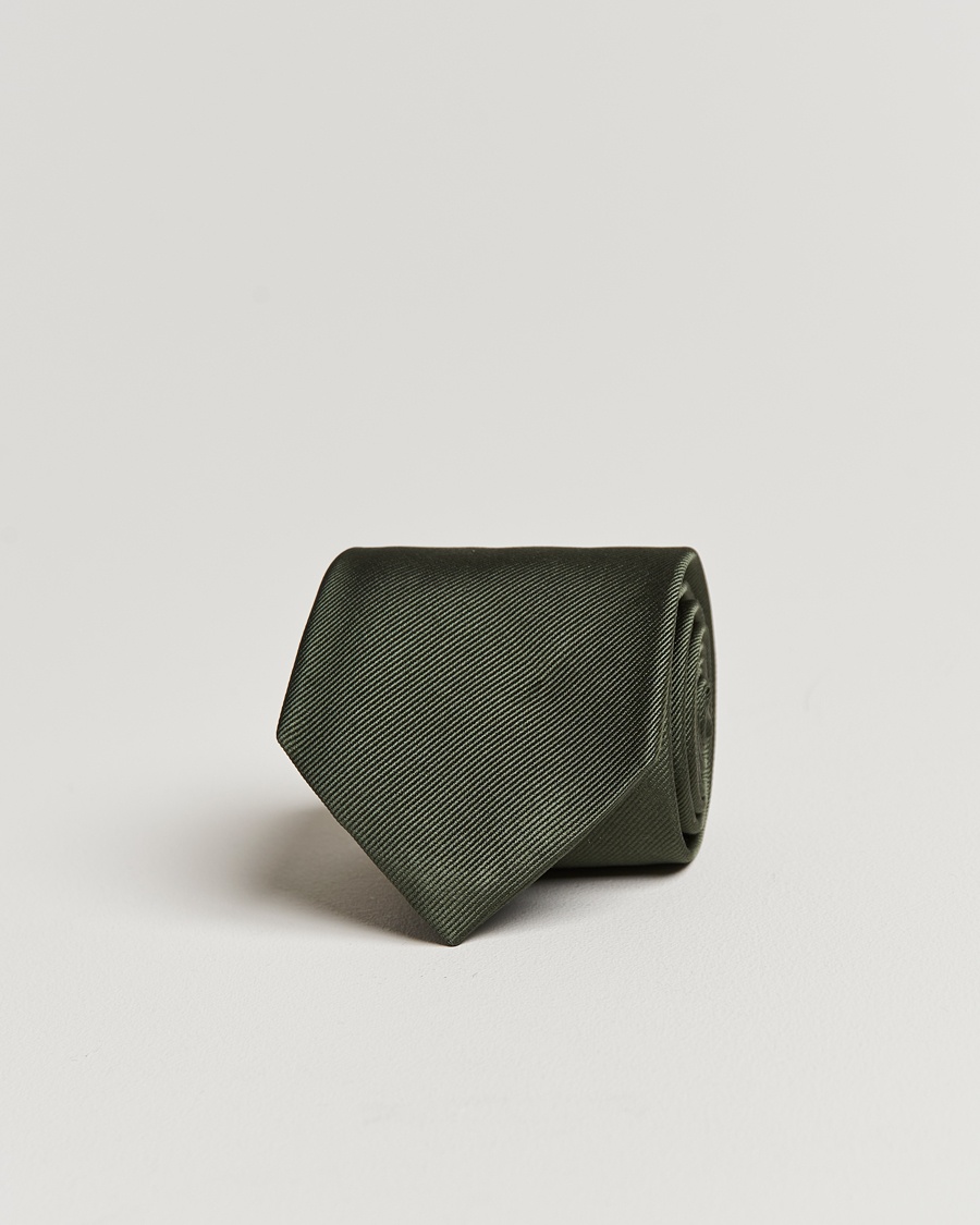 Amanda Christensen Plain Classic Tie 8 cm Olive – Vert