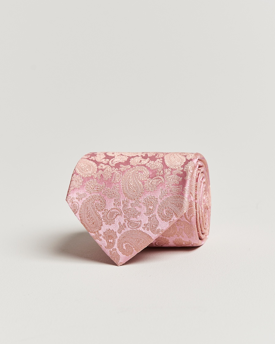 Amanda Christensen Silk Tonal Paisley Tie 8 cm Powder Pink – Rose