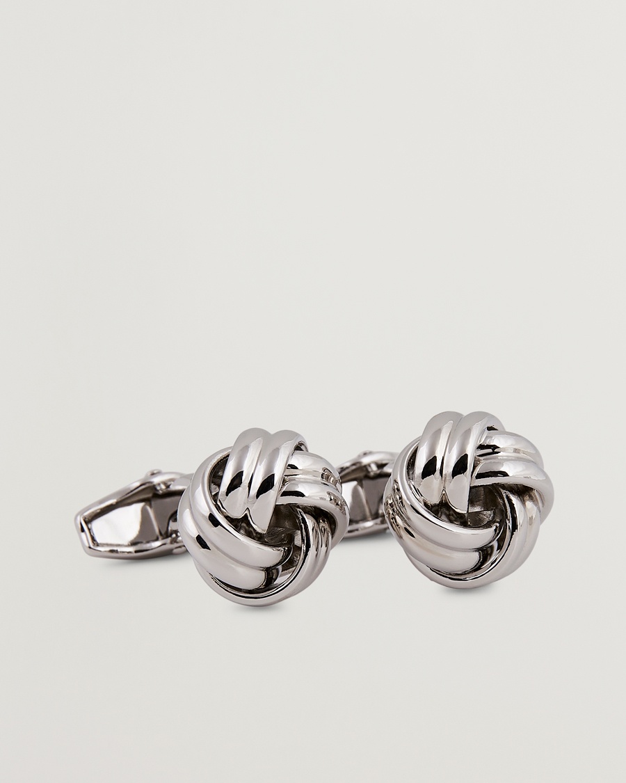 Amanda Christensen Knot Cufflink & Shirt Studs Set Silver – Argent