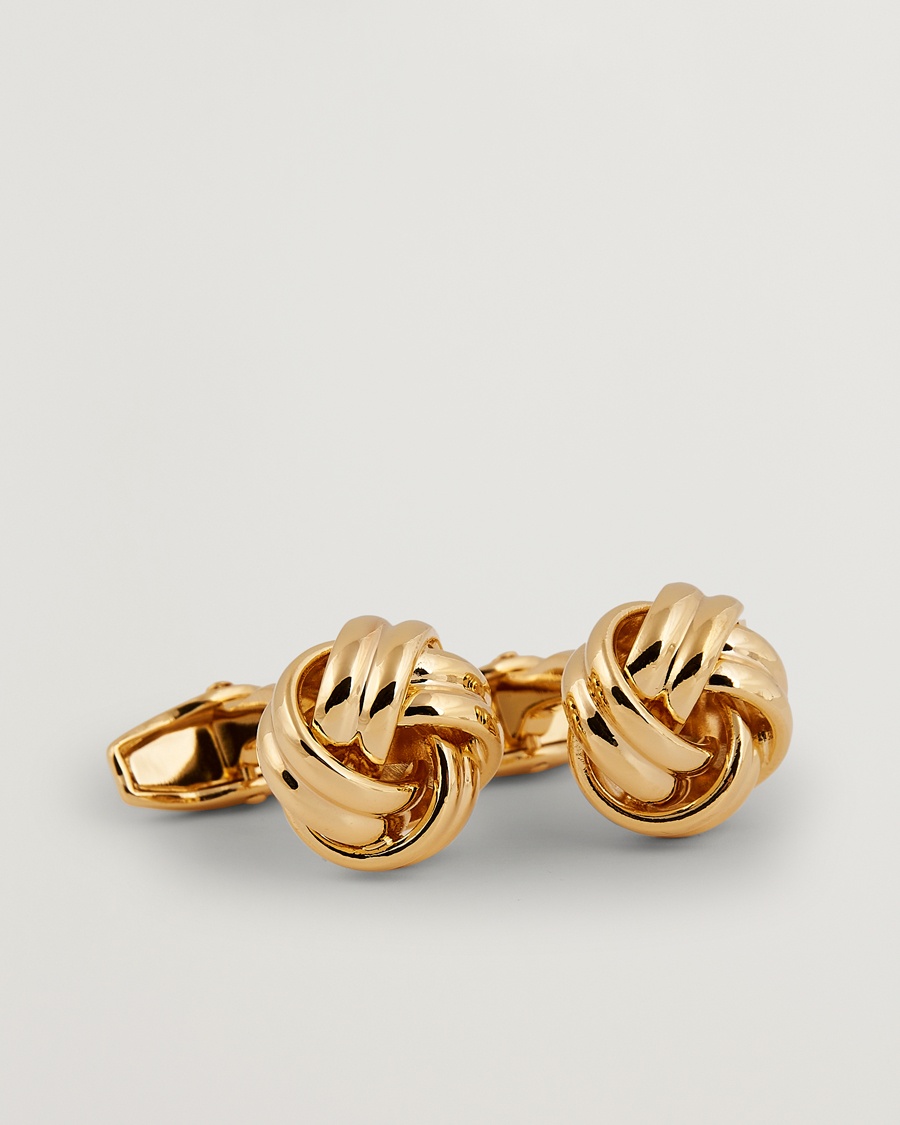 Amanda Christensen Knot Cufflink & Shirt Studs Set Gold – Or