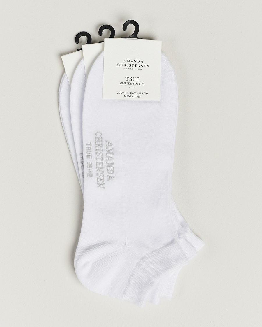Amanda Christensen 3-Pack True Cotton Sneaker Socks White – Blanc