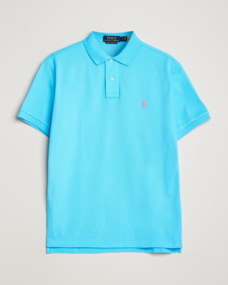 Polo Ralph Lauren Custom Slim Fit Polo Turquoise Nova – Bleu