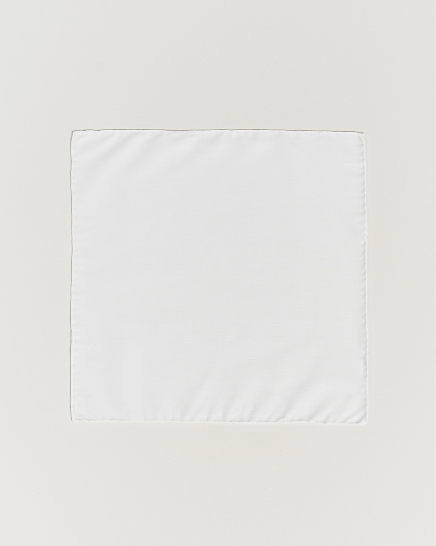 Eton Signature Twill Pocket Square White – Blanc