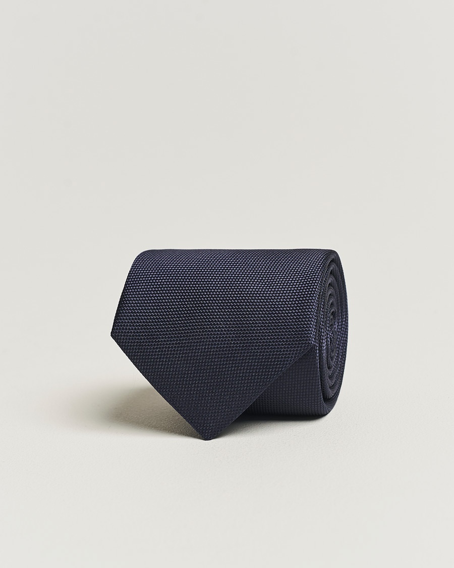 Eton Silk Basket Weave Tie Navy – Bleu