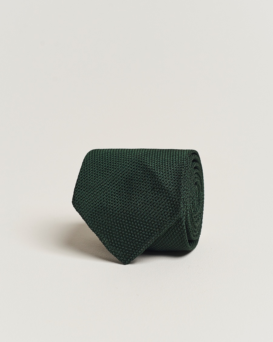 Finamore Napoli Grenadine Silk Tie Forest Green – Vert